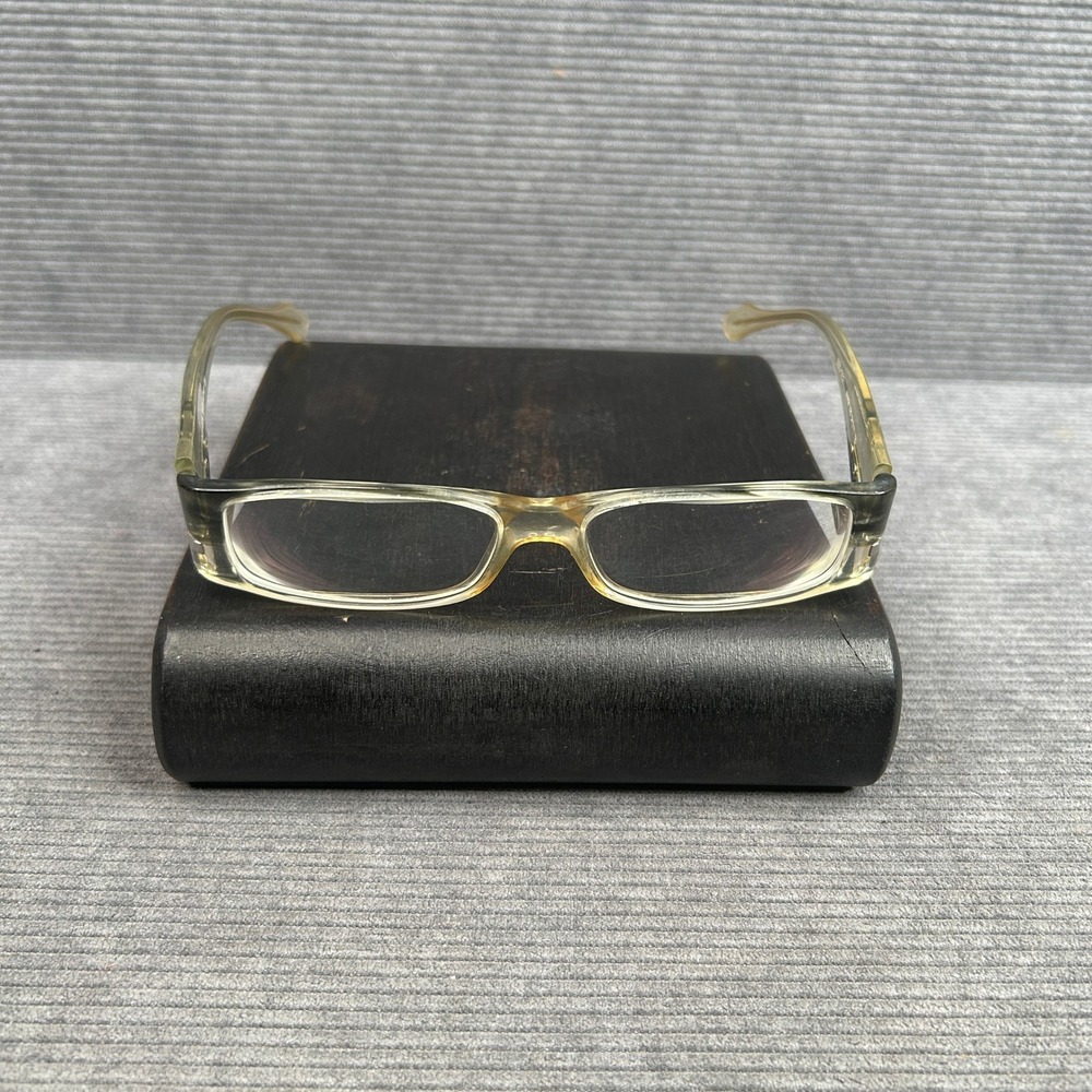 Q Eyes Byron 020 Clear Green Rectangular Y2k Eyeglasses Made In Italy 54-15-135